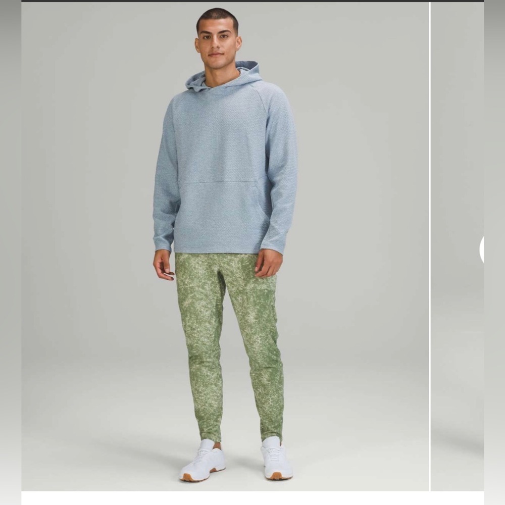 Lululemon Textured Tech Pant Denim Wash Print Green Twill Multi Size XXL